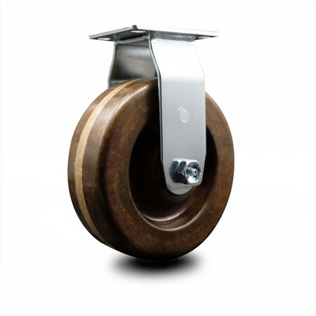 Service Caster 6 Inch High Temp Phenolic Wheel Rigid Caster with Roller Bearing SCC-20R620-PHRHT